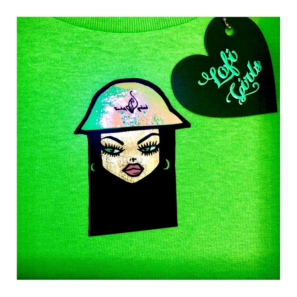 Holographic BFF Bratz Y2K Cyber Green Custom Design Shirt By Lofi Girls